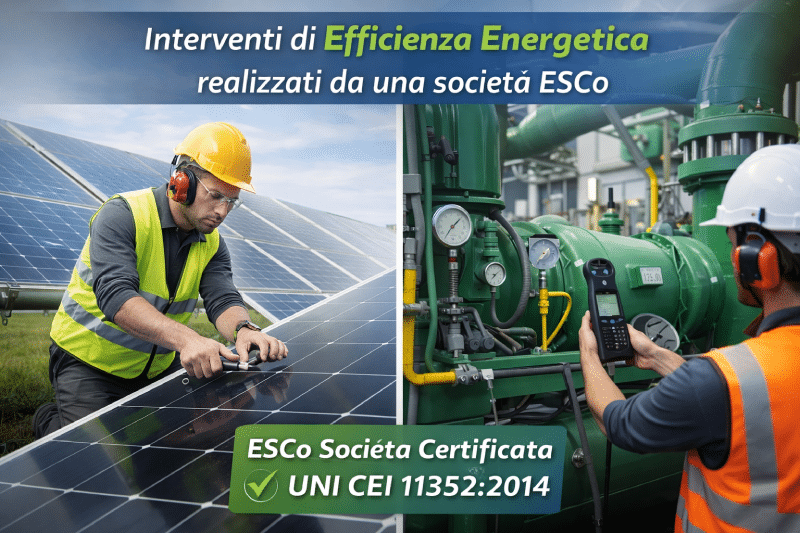 efficienza energetica esco Interventi di efficienza energetica realizzati da una società ESCo